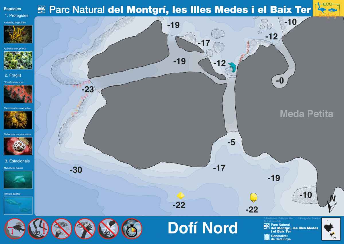 Ficha del punto de buceo — Dofí Nord