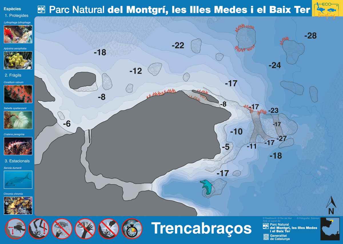 Ficha del punto de buceo — Trencabraços